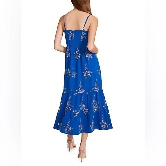 Betsey Johnson Floral Sweetheart Bustier Tiered Midi Dress - Picture 2 of 8